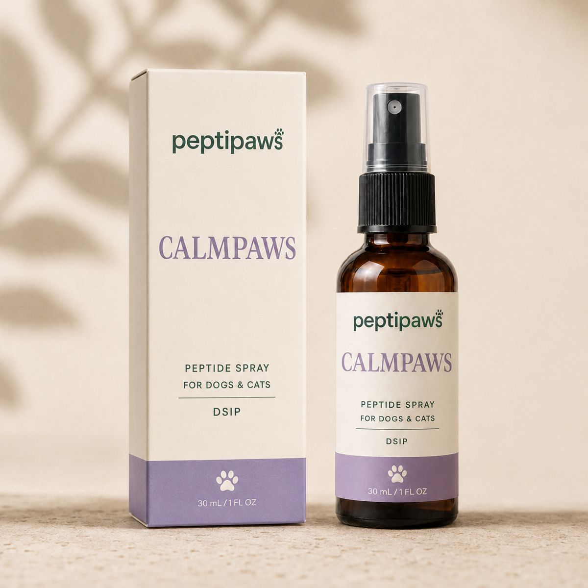CalmPaws peptide spray bottle