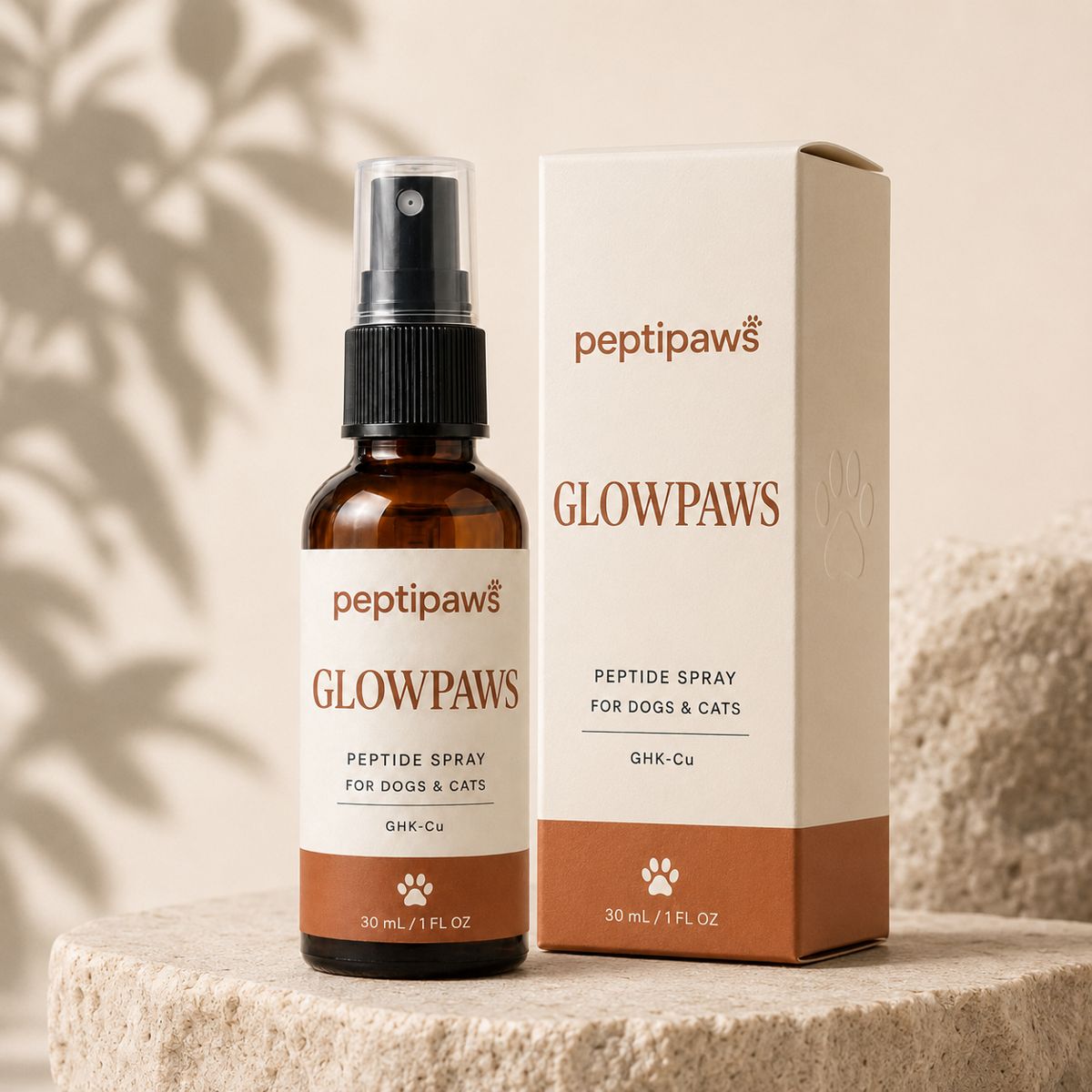 GlowPaws peptide spray bottle