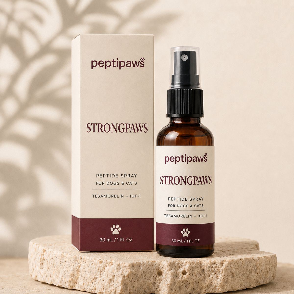 StrongPaws peptide spray bottle