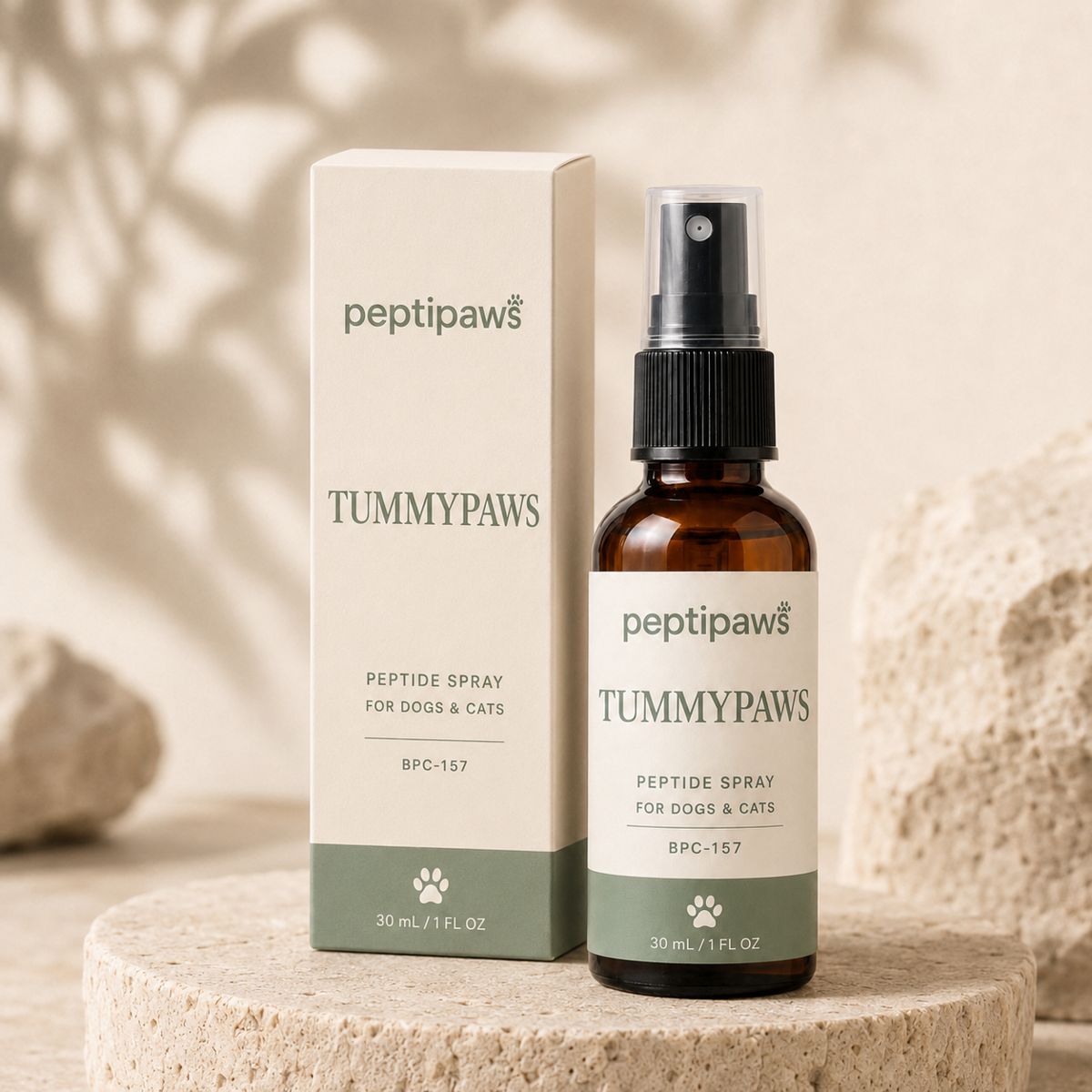 TummyPaws peptide spray bottle